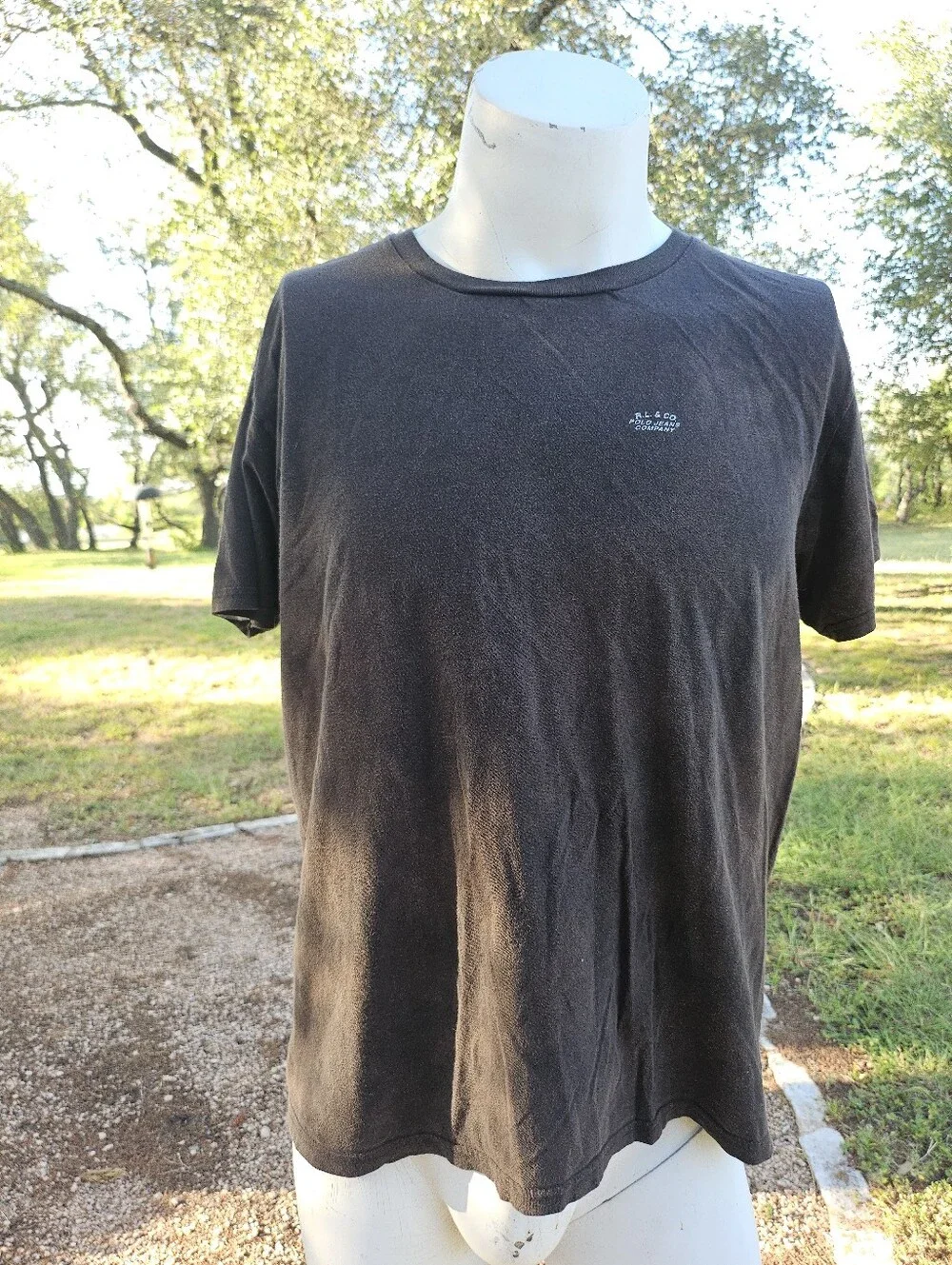 Polo Jeans Co Ralph Lauren Distressed Brown Short Sleeve T-Shirt L